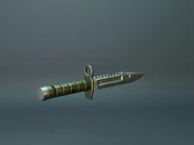 Low Poly M9 Bayonet Knife   Game Ready 3D Model Low-poly 3D model
