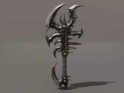 Maelstrom Reaper Scythe Low Poly Dark Fantasy Low-poly 3D model