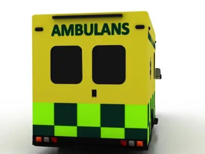 Mercedes Benz Sprinter Truck Sweden Ambulance 3D model