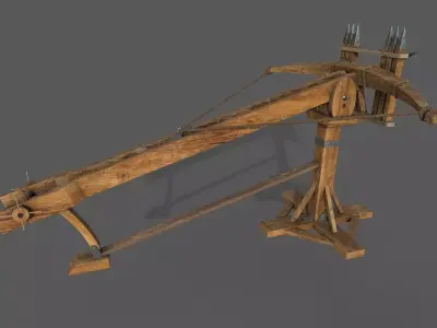Ballista Low-poly 3D model wooden crane Low-poly 3D model