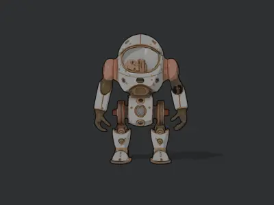 Fantasy Robot Low-poly 3D model