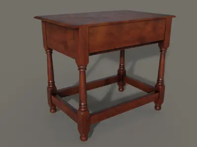 Antique 18th Century Wood Joined Side Table PBR Low-poly 3D model