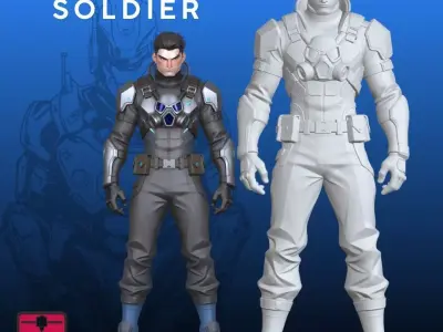 Futuristic Soldier STL Sci Fi Action 3D Model 3D print model