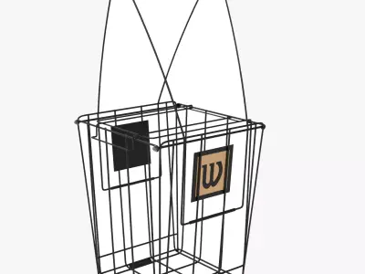 Wilson Tennis Ball Hopper Basket with Carry Handle Low-poly 3D model