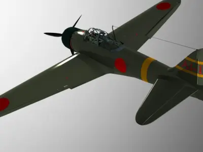 A6M232 Japan Zero From FlightManeger To AutomaticAnimesyon Zero Low-poly 3D model