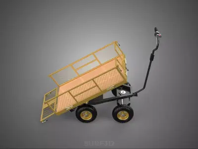 ELECTRIC MOTOR TIPPER TILTING TILT UNLOAD BED TROLLEY CART WAGON 3D model