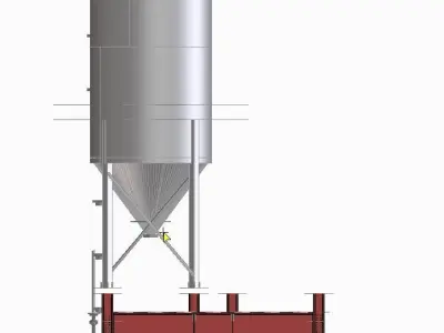 Cement silo 200Ton 3D model