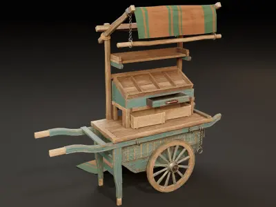 Market Cart  Low-poly 3D model