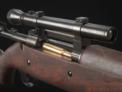 Springfield M1903 Sniper rifle Low-poly 3D model