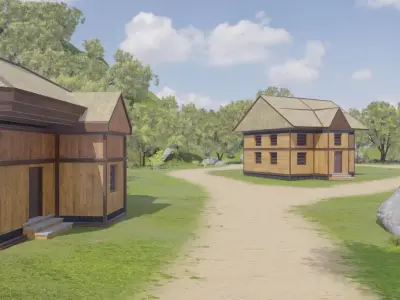 Mountain Village Layout 3D model