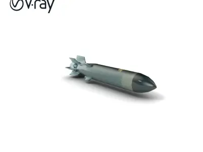 Nuclear Bomb Iconic Shape Simulation model pack Low-poly 3D model