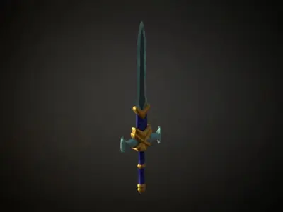 Medieval Fantasy Sword Low-poly 3D model buy