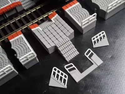 Single Edge Platform Crossings 1-87 FDM color 3D print model