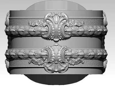 Carved Floral Pattern Rings US5 3D print model