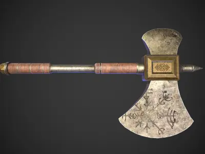 Axe of winter Low-poly 3D model