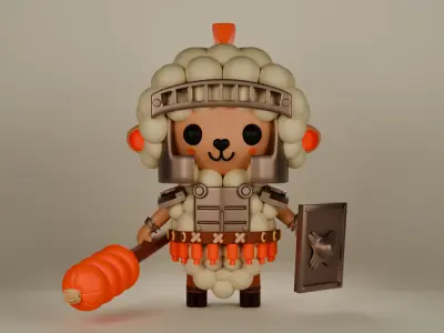 lowpoly rigged cowboy Low-poly 3D model