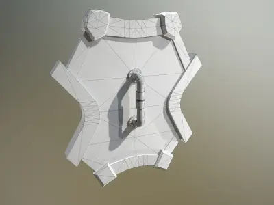 Medieval stylized shield Low-poly 3D model