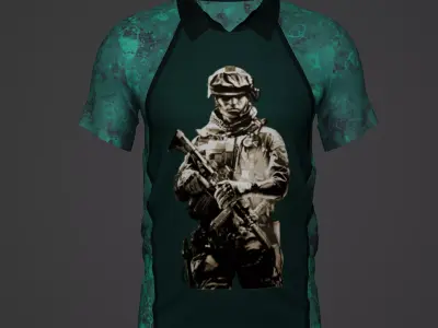 Military Soldier Clothing T-shirt Low-poly 3D model 53