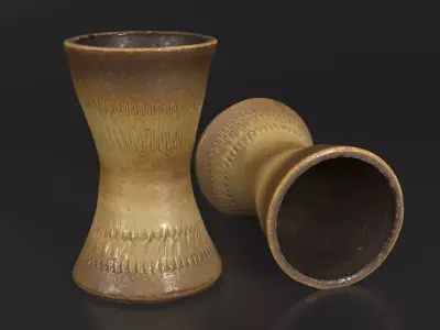 Ceramic Vase - Rustic Handcrafted Pottery Low-poly 3D model