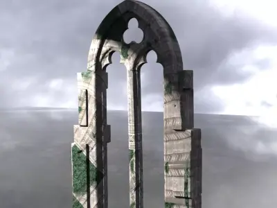 Aslan Stone table archway moss version Low-poly 3D model