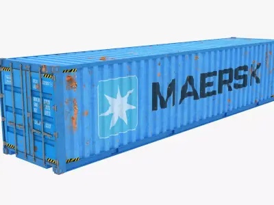 Cargo Shipping Container 3D model 01 Low-poly 3D model