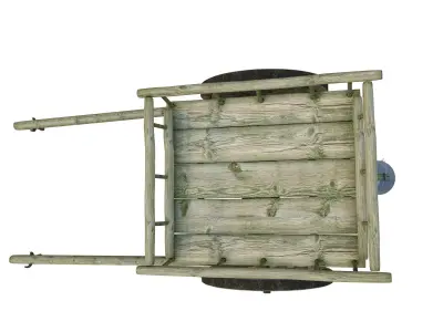 wooden cart  3D model purchase