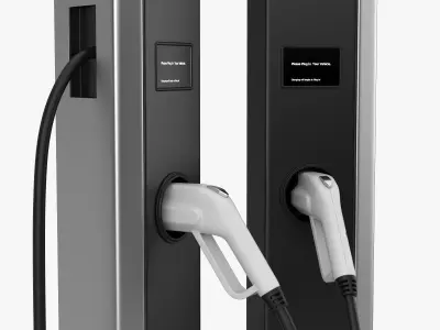 Electric vehicle charging station 3D model from CGTrader