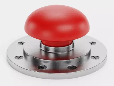 Emergency Button V6 - Industrial Mushroom Push Switch Control 3D model