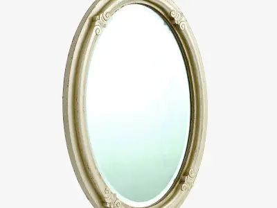 Victorian Mirror Wall Old White 3D model