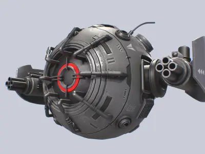 Sphere drone Low-poly 3D model buy