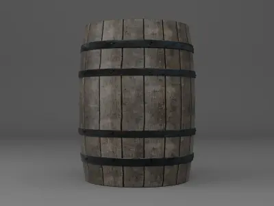 Wooden Barrel Free low-poly 3D model