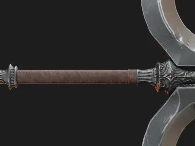 Stylized broad sword Free low-poly 3D model