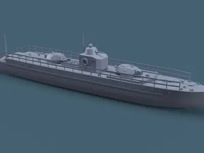 Armored boat 3D print model