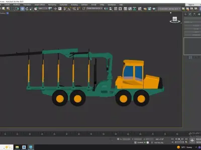 Harvester Forestry Crane Forwarder M208F Low-poly 3D model