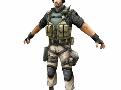 R8 Army Soldier Low-poly 3D model