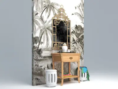 BAMBOO BEDSIDE TABLE 3D model