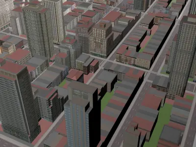Buildings City building industrial park commercial housing 3D model V10
