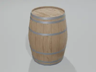 Light Toasted Lowpoly Hogshell Barrel Low-poly 3D model