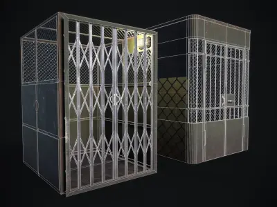 Old elevator Low-poly 3D model purchase