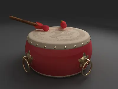 drum wood music instrument taiko classic antique barrel  3D model