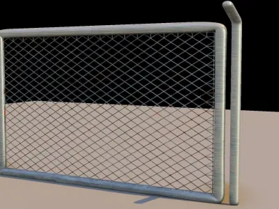 Security fence steel gauze  Low-poly 3D model