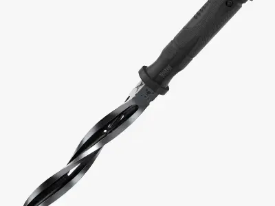Combat knife Low-poly 3D model 11