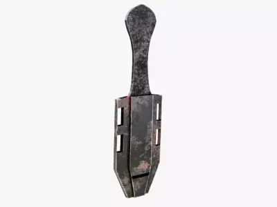 Post Apocalyptic Throwing Knife Low-poly 3D model