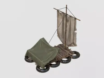 Survival Raft Ver 02 Low-poly 3D model