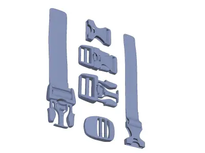 Brush for plastic buckles and straps 3D model