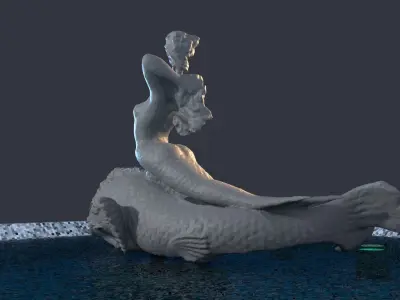 Fountain Mermaid 3D model