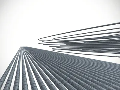 TMT Steel Bars Construction 3D model