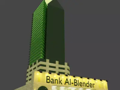 Bank Al-Blender  Modern Skyscraper 3D Model 3D model