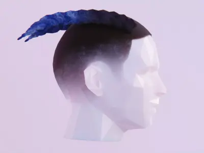 XXXtentacion Fishtail Braids Low-poly 3D model