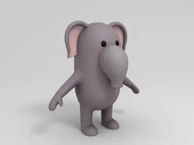 Cartoon Elephant 3D model purchase
